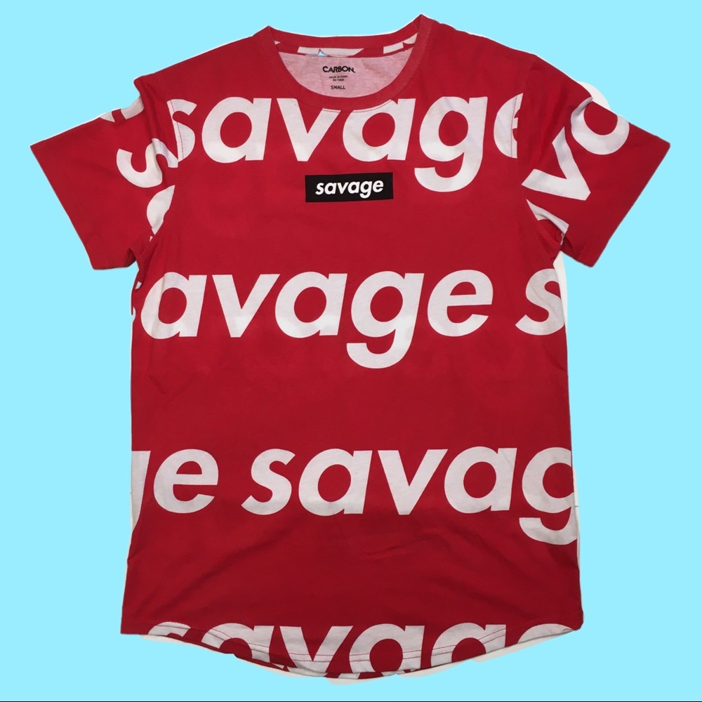 NWOT carbon savage spell out street wear tshirt